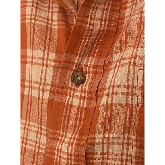 Brooks Brothers Sport Shirt XL men's Plaid Button Up 100% Cotton Orange Fall - Picture 4 of 9